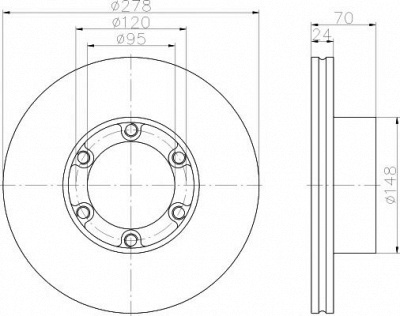 HELLA PAGID 8dd355101031 -  Тормозной диск